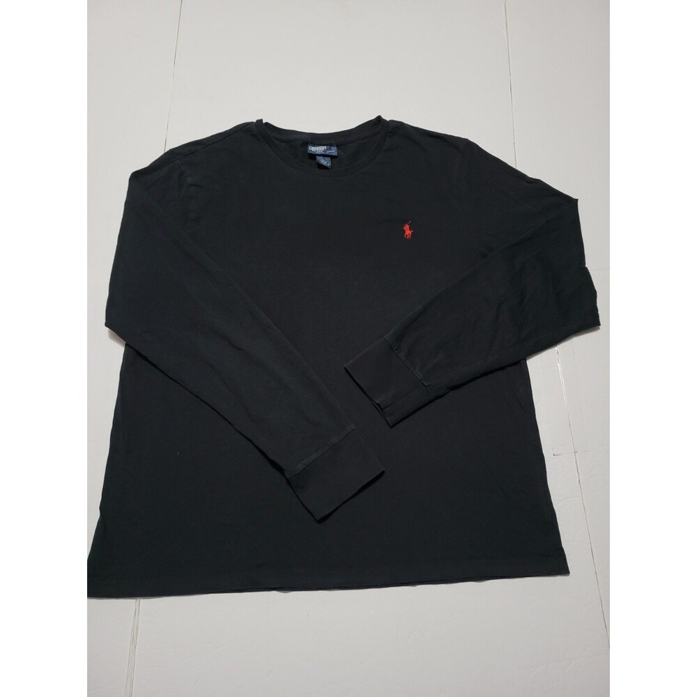 (#L7) Polo Ralph Lauren Mens XL Long Sleeve T-Shirt Black Crewneck Custom  Fit